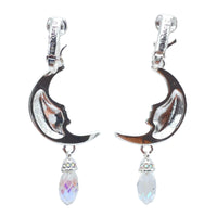 Magical Mystical Crescent Moon Earrings Ritzy Couture DeLuxe Fine Silver Plating