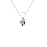 USA July 4th Fireworks Enhancer Charm Pendant Ritzy Couture DeLuxe - Fine Silver Plated