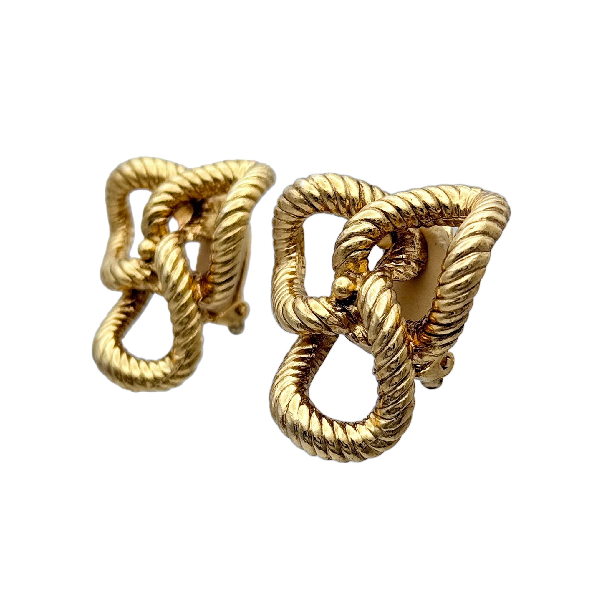 Kenneth Jay Lane 22k Gold Plated Twisted Rope Knot Statement