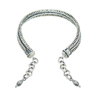 Tabra Jewelry 925 Sterling Silver Braided Adjustable Anklet Connector Chain AK30