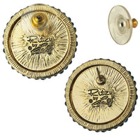 Exquisite World Around Us Multi Color Globe Button Earrings Ritzy Couture Goldtone