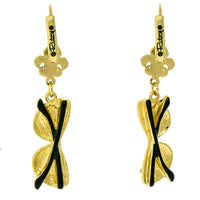 Ritzy Couture Chic Leopard Print Sunglasses Leverback Drop Earrings (Goldtone)
