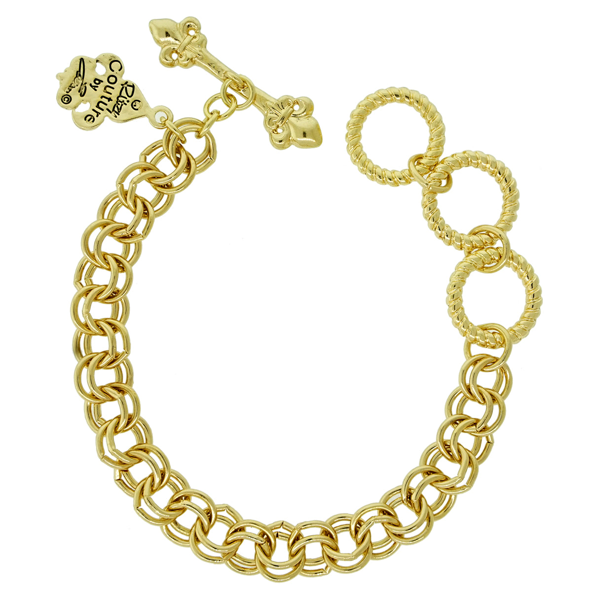 Ritzy Couture Signature Logo Chain Bracelet For Enhancer Charms (Goldtone) - Bracelet
