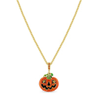 Jack O' Lantern Halloween Enhancer Charm by Ritzy Couture DeLuxe -18k Gold Plate