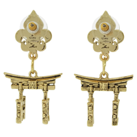 Ritzy Couture Torii Gates Japanese Spiritual Travel Earrings (Antique Goldtone) Ritzy Couture