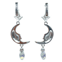 Magical Mystical Crescent Moon Earrings Ritzy Couture DeLuxe Fine Silver Plating