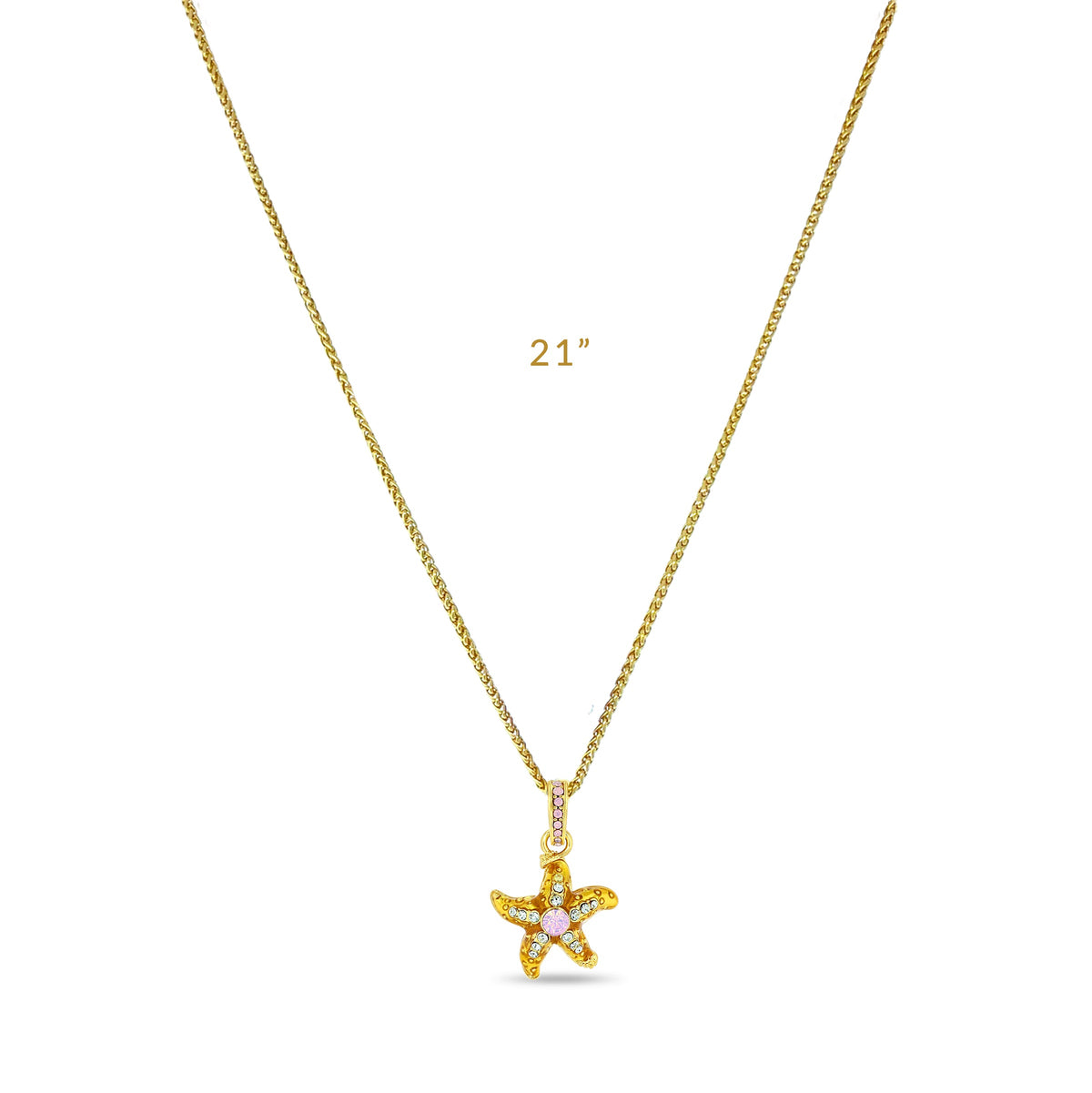 Topaz Crystal Starfish Enhancer Charm by Ritzy Couture DeLuxe - 18K Gold Plated