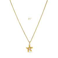 Topaz Crystal Starfish Enhancer Charm by Ritzy Couture DeLuxe - 18K Gold Plated