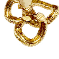 Kenneth Jay Lane 22k Gold Plated Twisted Rope Knot Statement Clip-On Earrings