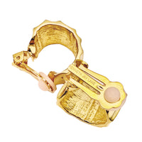 Kenneth Jay Lane Vintage-Inspired 22k Gold Plated Ribbed Clip-On Hoop Earrings