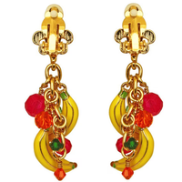 Ritzy Couture Gone Bananas Bunch Bead Charm Earrings (Goldtone) - Multicolor
