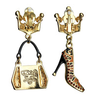 Ritzy Couture Purse and Shoe Shopping Accessories Earrings (Goldtone)