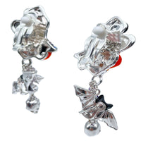 Spectacular Halloween Glamor Witch Earrings Ritzy Couture DeLuxe-Fine Silver Plate
