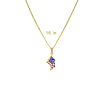 Sparkling July 4th USA Flag Enhancer Pendant Ritzy Couture DeLuxe-18k Gold Plate