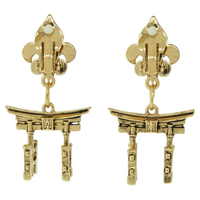 Ritzy Couture Torii Gates Japanese Spiritual Travel Earrings (Antique Goldtone) Ritzy Couture