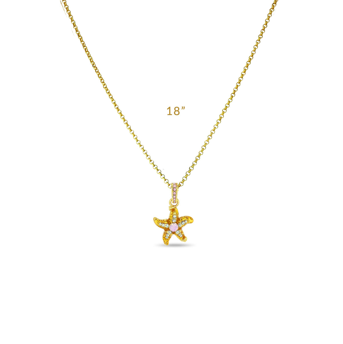 Topaz Crystal Starfish Enhancer Charm by Ritzy Couture DeLuxe - 18K Gold Plated