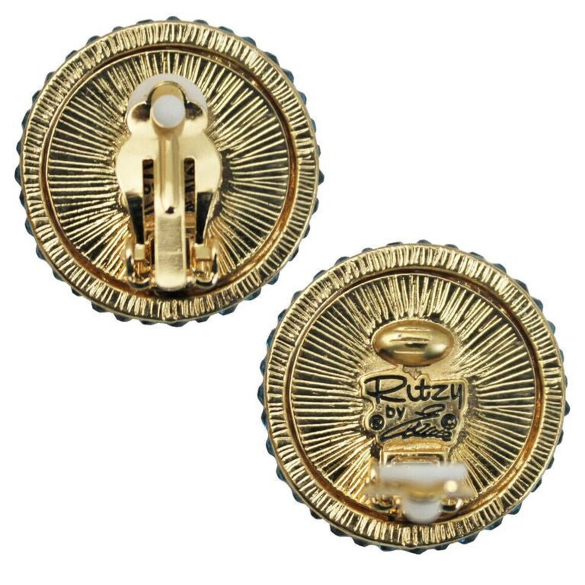 Exquisite World Around Us Multi Color Globe Button Earrings Ritzy Couture Goldtone