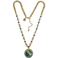 Ritzy Couture "World Around Us" Spinning Earth Globe Necklace (Goldtone) - Multicolor