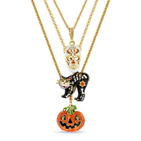 Jack O' Lantern Halloween Enhancer Charm by Ritzy Couture DeLuxe -18k Gold Plate