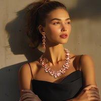 Oscar De La Renta Rose Gold Smoke Topaz Crystal Drop Earrings Contemporary