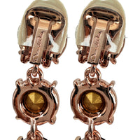 Oscar De La Renta Rose Gold Smoke Topaz Crystal Drop Earrings Contemporary