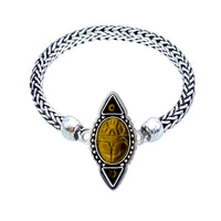 Tabra Jewelry 925 Sterling Silver Tiger Eye Onyx Connector Charm from Esme's Vault OOK462