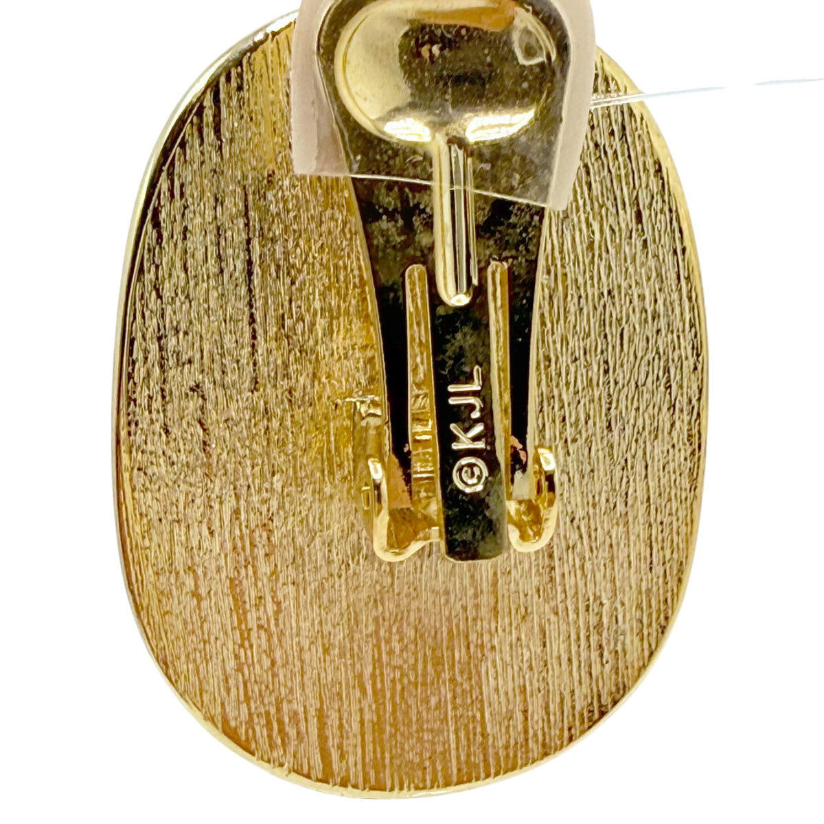 Kenneth Jay Lane faceted nugget earrings in 22k gold with clip back