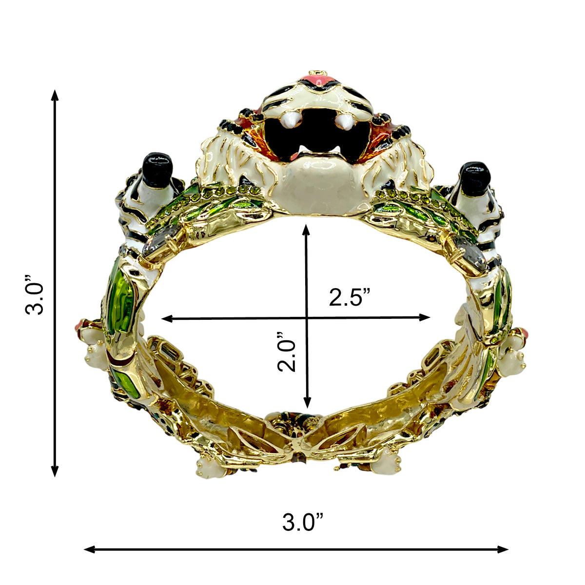 Ritzy Couture DeLuxe Wild Animal Hinged Cuff Bracelet 22k Gold Plated - Size Medium