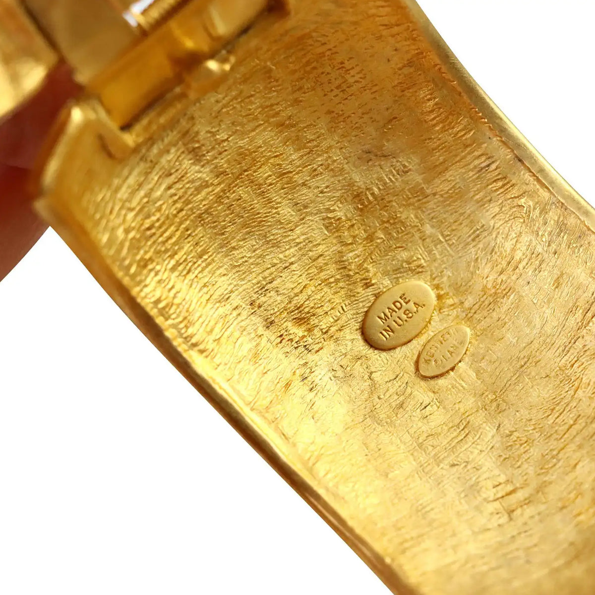 Kenneth Jay Lane 22k Gold Plated Textured Cuff Bracelet with Star Crystal Detail