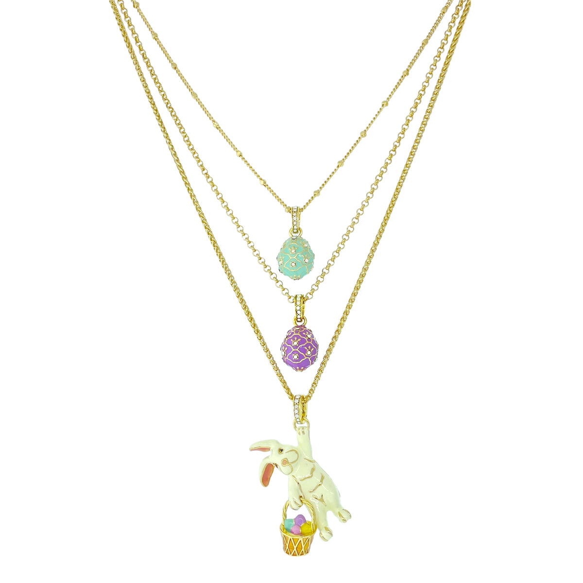 Lavender Easter Egg Enhancer Charm by Ritzy Couture DeLuxe-18K Gold Plating