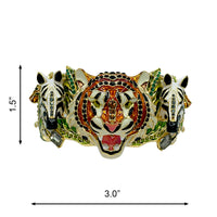 Ritzy Couture DeLuxe Wild Animal Hinged Cuff Bracelet 22k Gold Plated - Size Medium