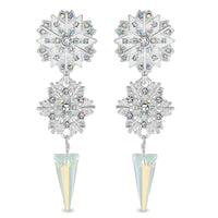 Crystal Winter SnowFlake Earrings by Ritzy Couture DeLuxe - Fine Silver Plating