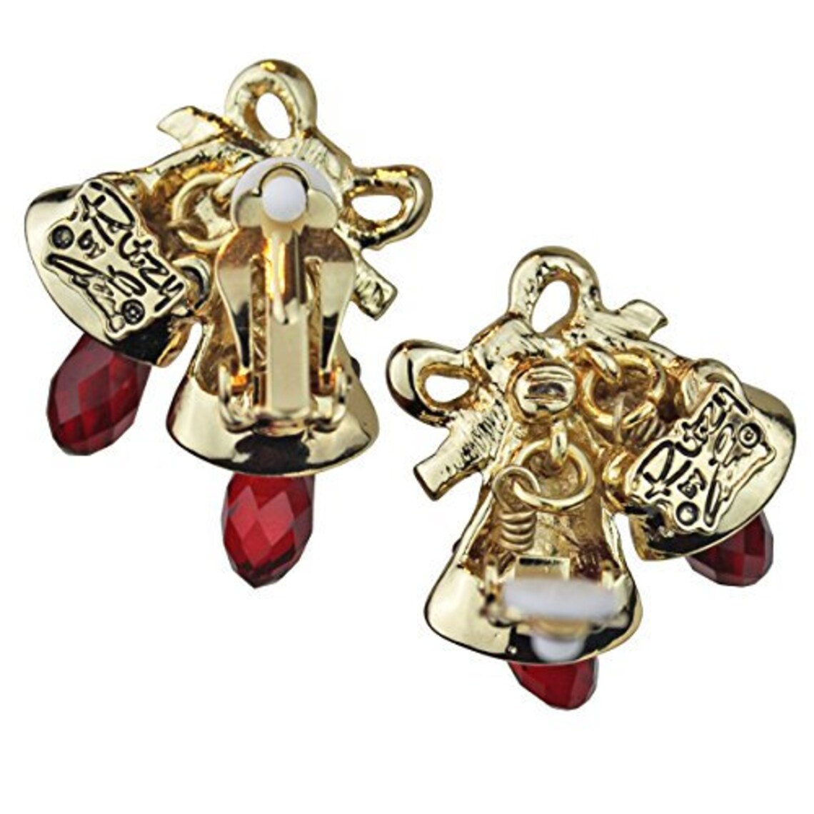 Ritzy Couture Twas the Night Christmas Bell Stud Earrings (Goldtone)