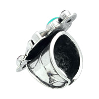 Tabra Jewelry 925 Silver Turquoise Pink Rhodonite Pink Turmaline Ring Sz 5 OOK515