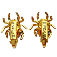 Spooky Spider Halloween Leverback Earrings Ritzy Couture DeLuxe 18k Gold Plating