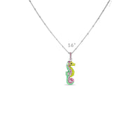 Summer Pastel Seahorse Enhancer Charm by Ritzy Couture DeLuxe-Fine Silver Plated