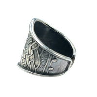 Tabra Jewelry 925 Sterling Silver Ancient Geometry Embossed Ring Size 6, OOK531