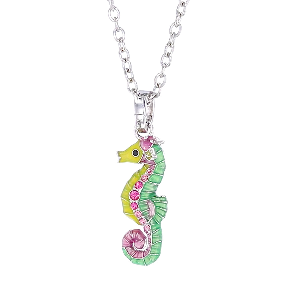 Summer Pastel Seahorse Enhancer Charm by Ritzy Couture DeLuxe-Fine Silver Plated