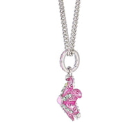 Pink Crystal Starfish Enhancer Charm "Fine Silver Plated