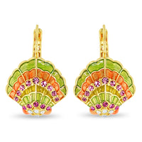 Scallop Sea Shell Pastel Beach Earrings by Ritzy Couture DeLuxe -18k Gold Plated