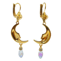 Magical Mystical Crescent Moon Earrings by Ritzy Couture DeLuxe 18k Gold Plating