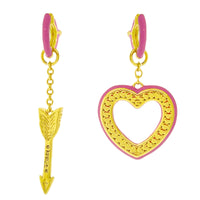 Hearts and Arrows Love Rainbow Huggies - 18k Gold Plating
