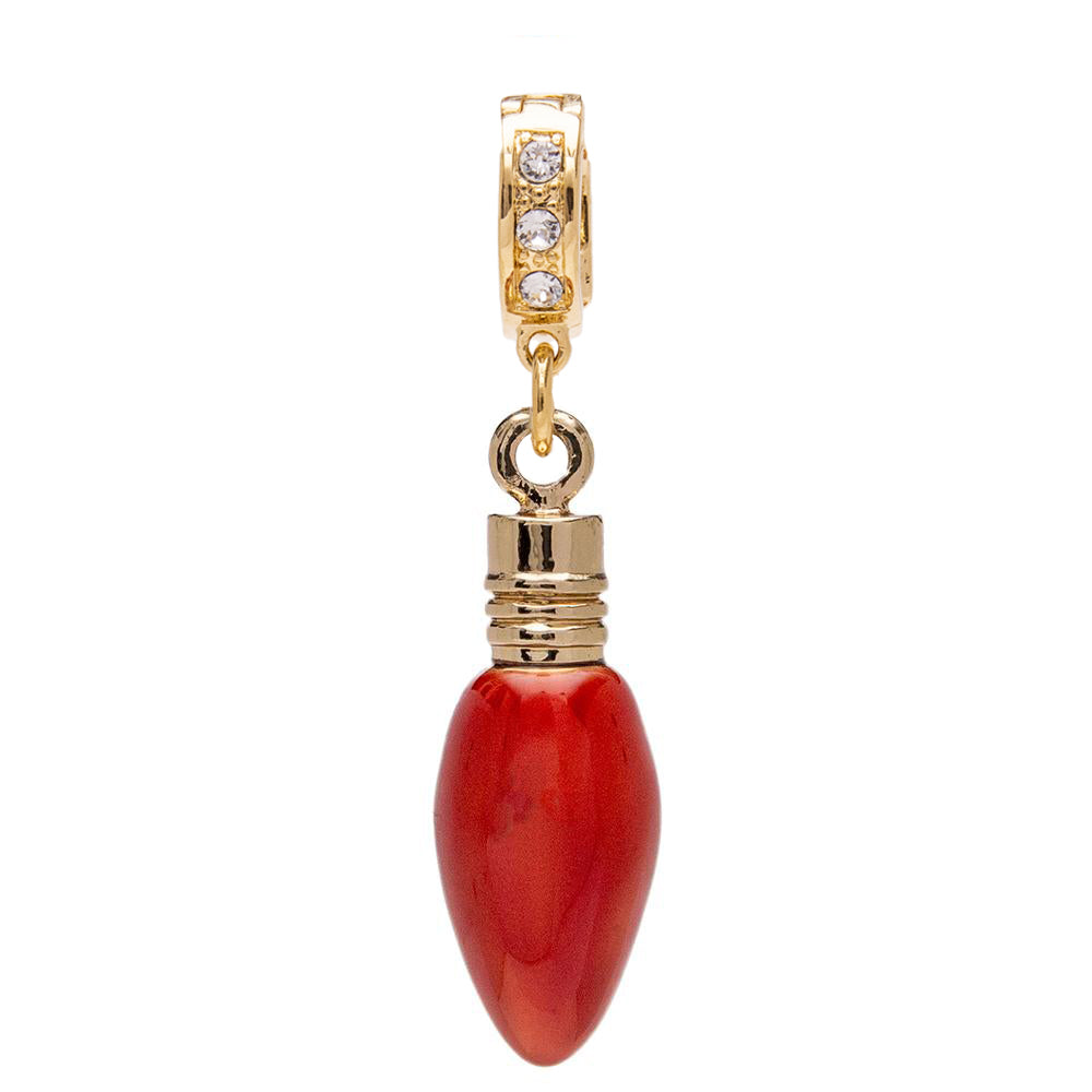 Ritzy Couture Red Christmas Lights and Crystal Enhancer Charm (Goldtone)