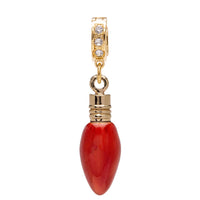 Ritzy Couture Red Christmas Lights and Crystal Enhancer Charm (Goldtone)