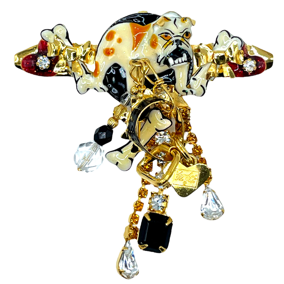 Lunch at The Ritz Bulldog Dog Lover Pin and Pendant Jewelry – 22k Gold Plating