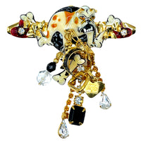 Lunch at The Ritz Bulldog Dog Lover Pin and Pendant Jewelry – 22k Gold Plating