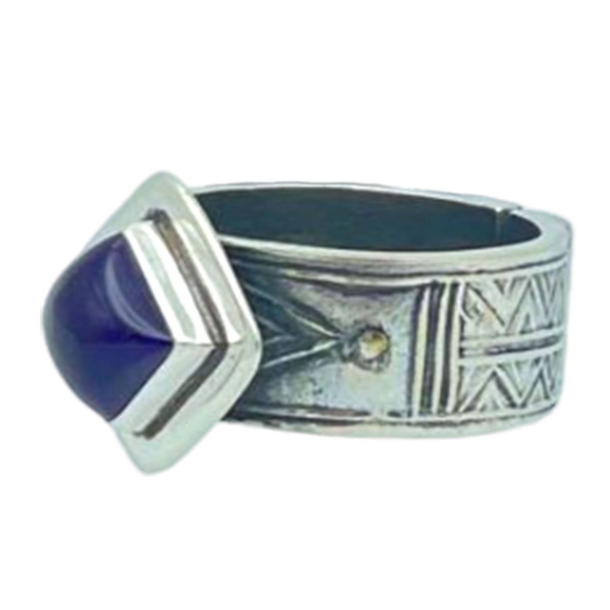 Tabra Jewelry 925 Sterling Silver Amethyst Cabochon Ring Size 6 00K524