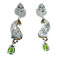 Ritzy Couture DeLuxe Wild Leopard Jungle Dangle Earrings - Fine Silver Plated Brass