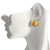 Scallop Sea Shell Pastel Beach Earrings by Ritzy Couture DeLuxe -18k Gold Plated