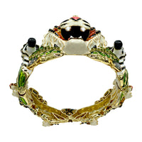 Ritzy Couture DeLuxe Wild Animal Hinged Cuff Bracelet 22k Gold Plated - Size Medium